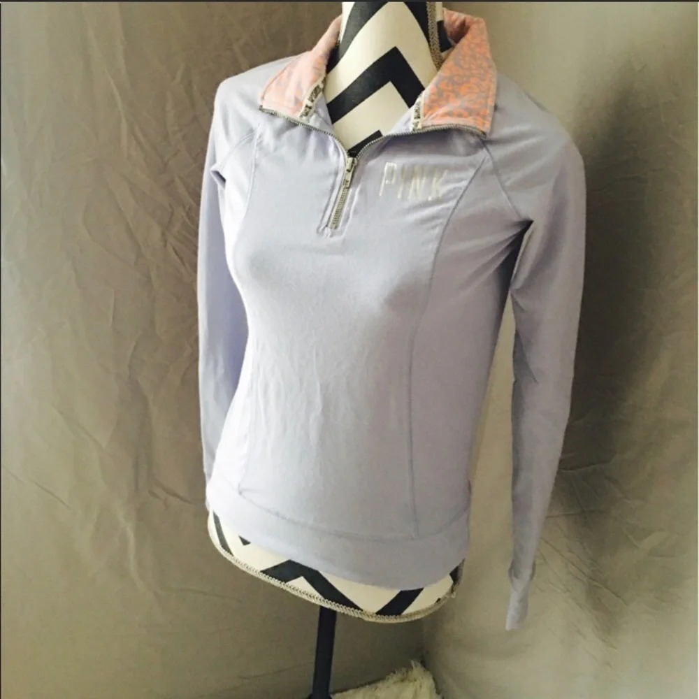 VS PINK LILAC QUARTER ZIP PULLOVER